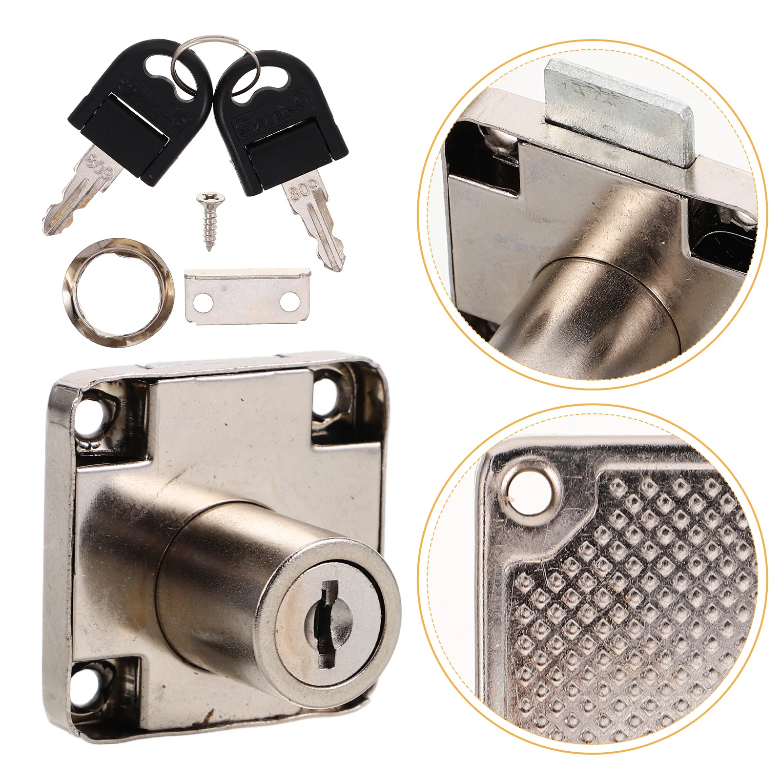 

4Sets Office Cabinet Drawer Locks Zinc Alloy Replacement Lock Secure Files Drawers Mailbox Key Lock Kitchen Cabinet Locks