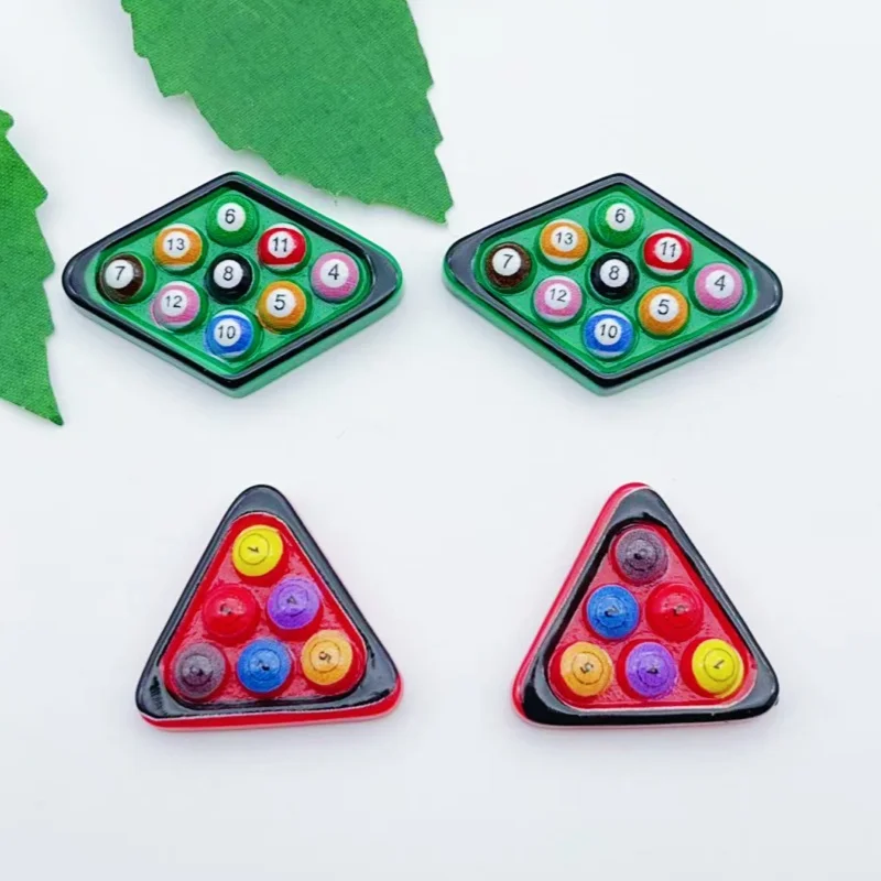 10-piece flat simulation billiard resin accessories handmade DIY jewelry creative decorations
