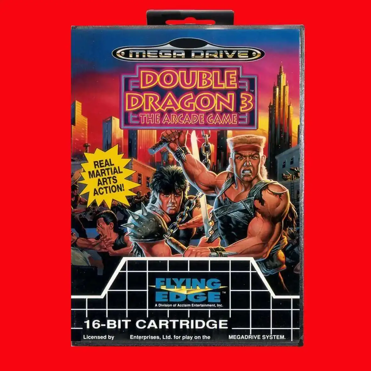 Cartucho de jogo MD Double Dragon 3 16 bits com caixa EUR para sistemas Sega Megadrive Genesis