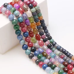 Mixed Color Natural Jade Crack Stone Jewelry Beads 8/10/12mm Glass Round Crystals Beads For DIY Making Charms Earing Bacelets
