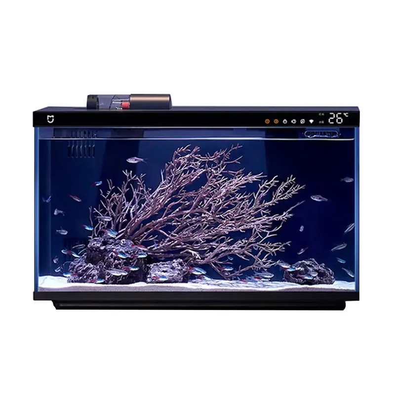 Tanque de peces inteligente, alimentación automática Wifi, tanque de escritorio ecológico con Coral, pequeña sala de estar, vidrio acrílico de plástico, 7,3 kg