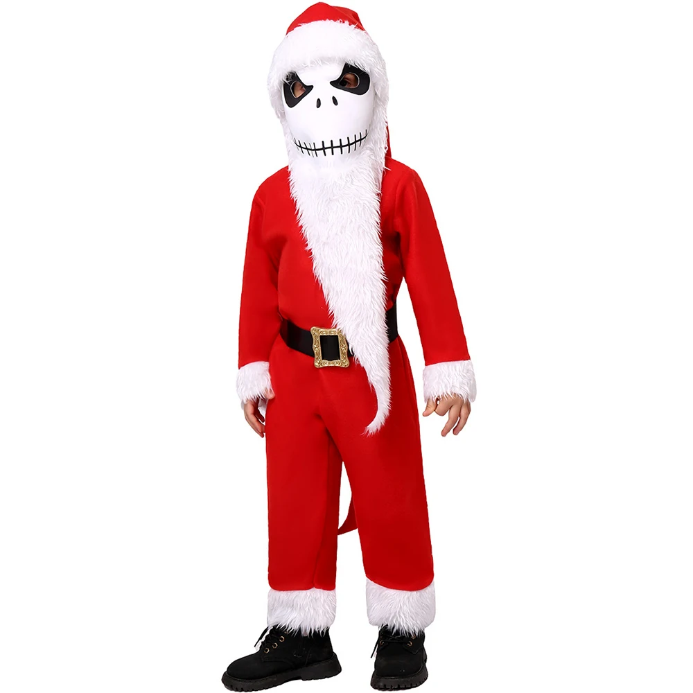 

Nightmare Before Christmas Santa Claus Costume for Kids Skellington Santa Halloween Costume Christmas Jack Cosplay for Child