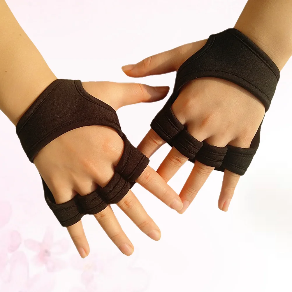 

Gym Gloves Men Women Fingerless Non-Slip Silicone Padded Wrist Strap Palm Protection Half-Gloves Black Size Xl Workout