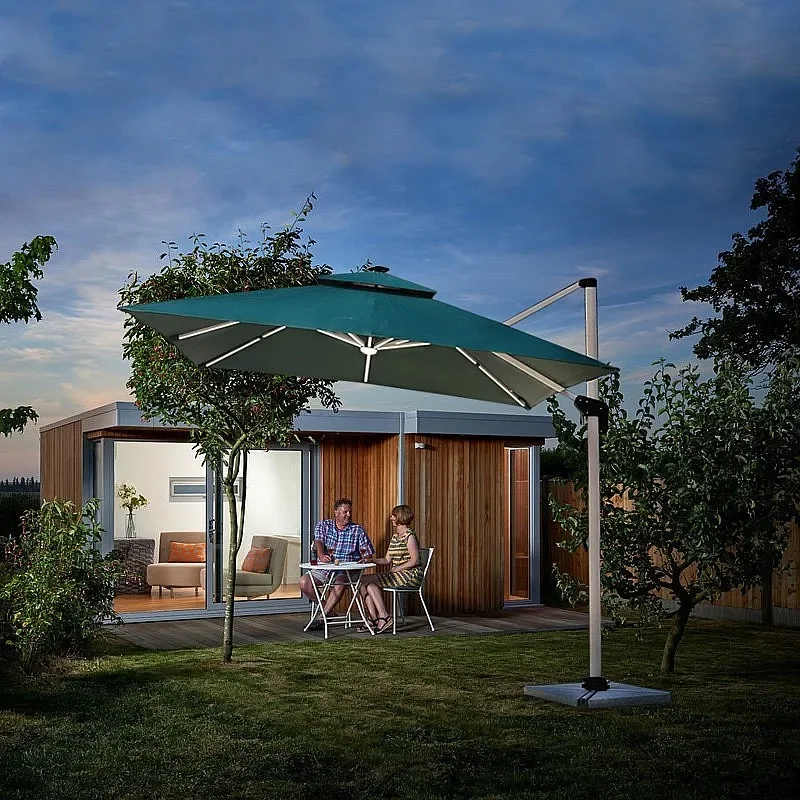 Courtyard Outdoor Parasol Outdoor Stall Umbrella with Light Roman Security Guard Pavilion Umbrella Garden Terrace Sun Folding