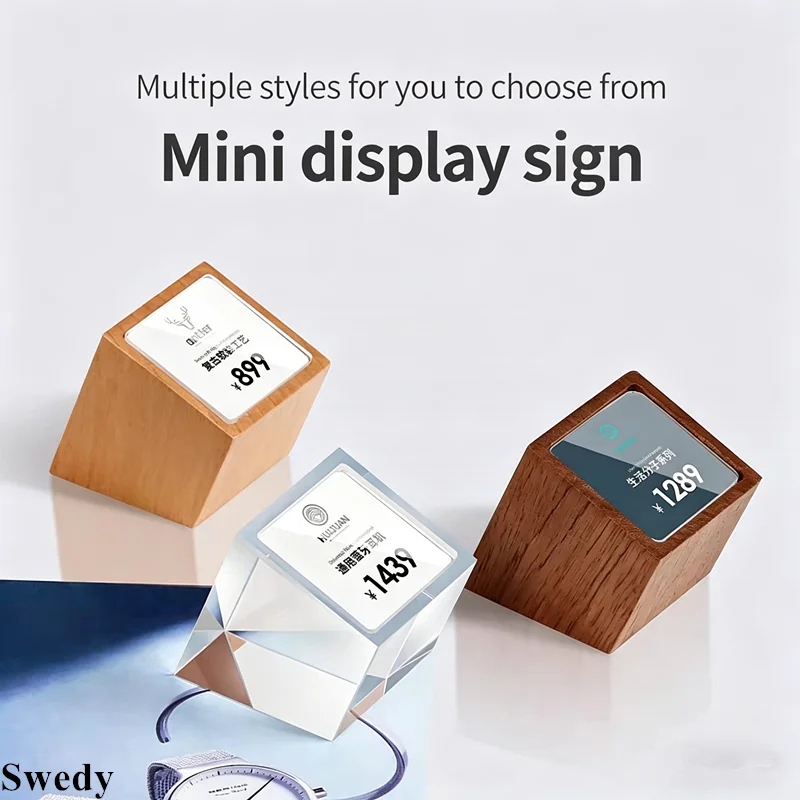 10 Pieces Wood Acrylic Price Display Stands Tabletop Sign Holders For Jewelry Watch Price Paper Tag Holders