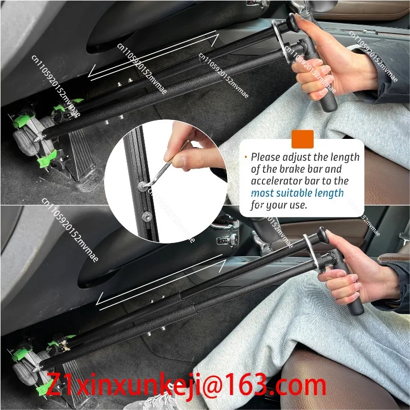 Adjustable Portable Handicap Driving Hand Controls Quick Install Removable Car Gas Brake Control Assist For Leg Disabled Driver