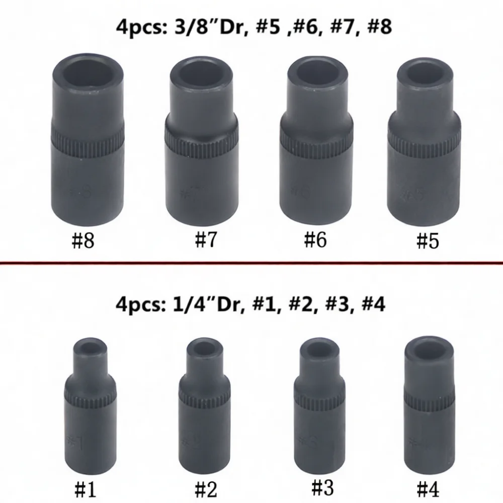 8 Thread Repair Insert Sleeve Socket Kit Internal Square Hole Drive Pneumatic Tool Mechanical Auto Maintenance Hardware