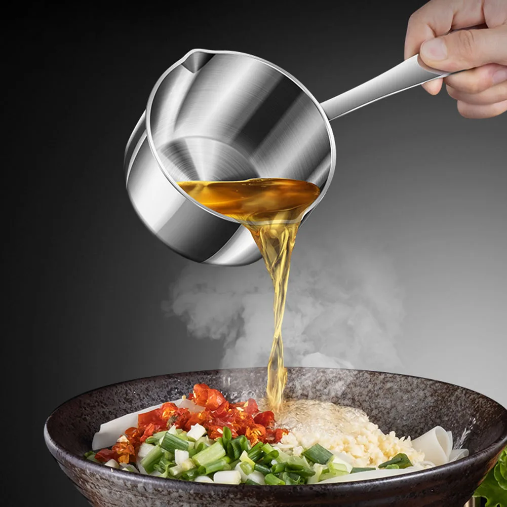 

Stainless Steel Hot Oil Pot Milk Pan Stainless Steel Sauce Small Saucepan Cooking Boiling Butter Warmer Melting Kitchen Pan