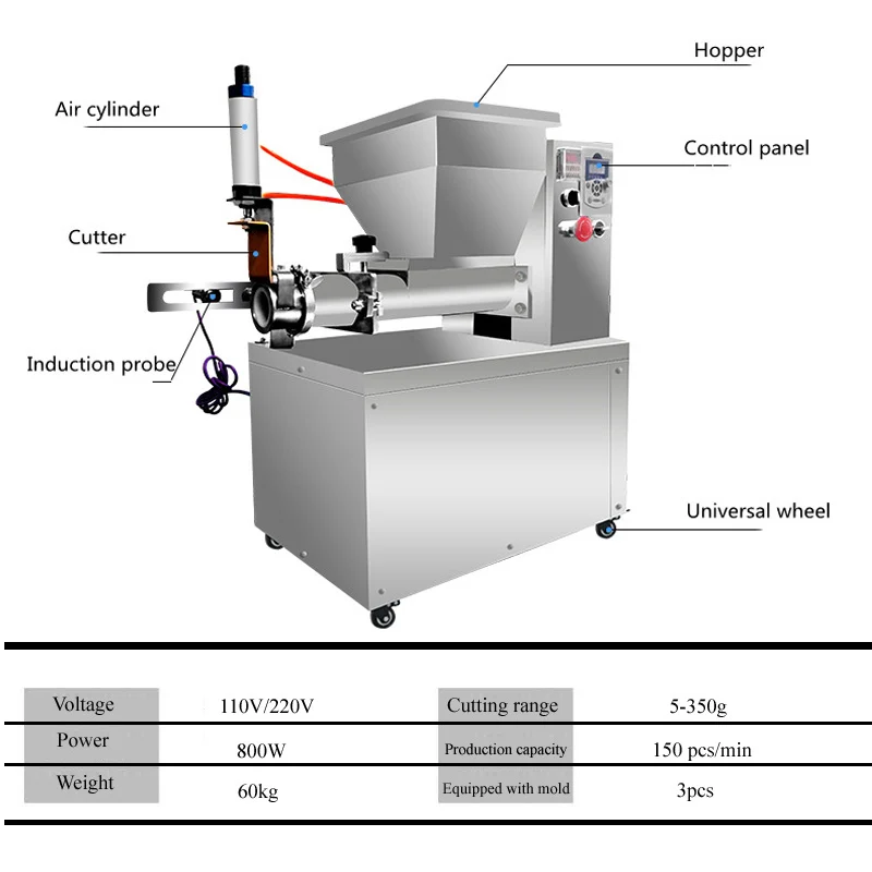 Stainless Steel Commercial Dough Divider Dough Cutting Machine Bread Cutter Bread Splitter Machine