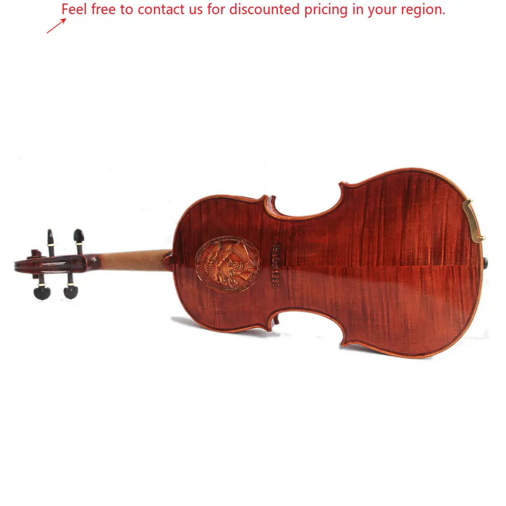 

Pattern High-grade Flamed Beethoven Carved Tongling Brand Violin TL006