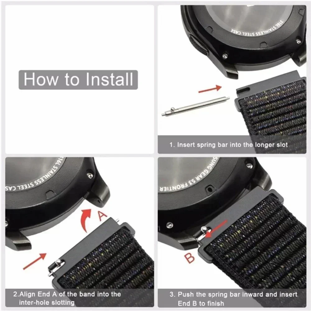 20 ミリメートル 22 ミリメートルナイロンループストラップ AMAZFIT アクティブ 2 GTR 4 3 プロ 47 ミリメートル時計バンドブレスレット AMAZFIT GTS 4 3 2e BIP 5 スポーツバンド