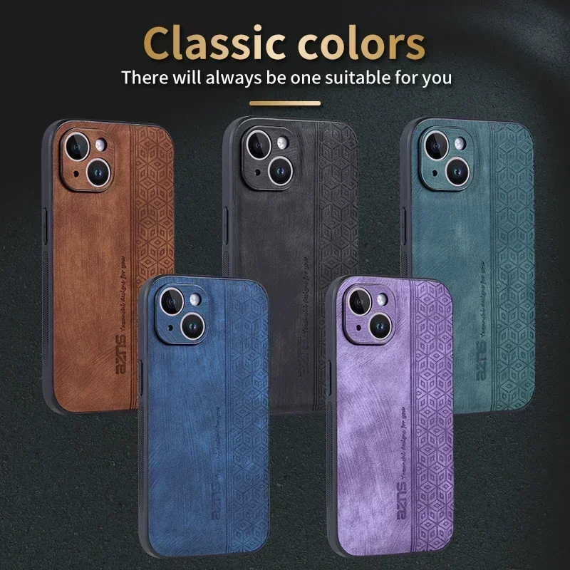 Luxus Leder Telefon Zurück Fall Für iPhone 17 Air 17Pro 16Pro Max 15 14 13 12 11 XS Pro Max XR stoßstange Coque Für iPhone 17 Pro Max