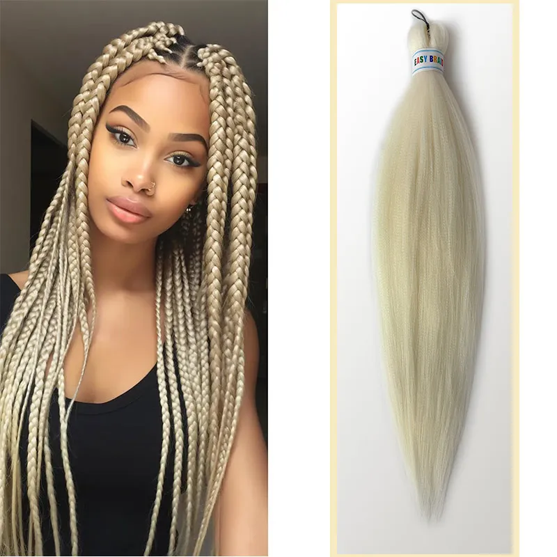 

Pre stretched 26 Inch Braiding Hair Extensions Yaki Braids Hair Hot Water Setting Synthetic Hair Colored Crochet Hair