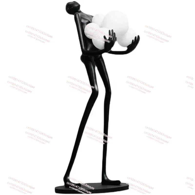 Humanoid Sculpture Ball Floor Lamp Creative Living Room Decoration Hotel Exhibition Hall Large Human Body Decoration