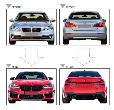 Auto Stoßstange Für BMW 5er F10 Upgrade 2021 G30 M5 Body Kit Scheinwerfer Rücklicht F10 Altes Upgrade Neues Bodykit