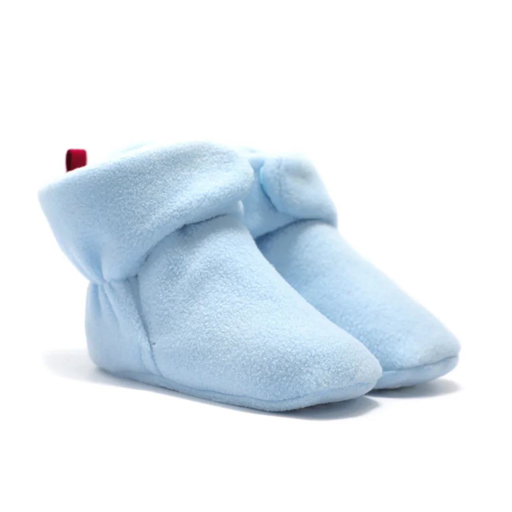 Sepatu Kaus Kaki Anti Selip Bayi Bulu Karang Biru Muda 13Cm 53G Sandal Balita Musim Dingin Prewalker Kaus Kaki Nyaman Menyerap Keringat Sejuk