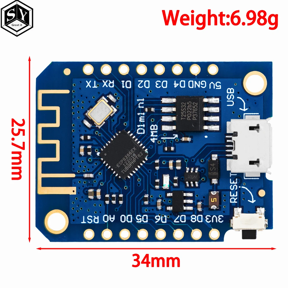 Wemos D1 Mini V3.0.0 WIFI Internet of Things Development Board Based ESP8266 CH340 CH340G 4MB For Arduino Nodemcu V2 MicroPython