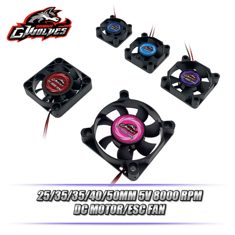Wentylator RC 25/30/35/40/50mm 8000RPM 5V-7V DC Silnik chłodzący o wysokim wiatrze ESC radiator wentylatora 30/60/120/150A ESC 36/42mm silnik futaba wtyczka