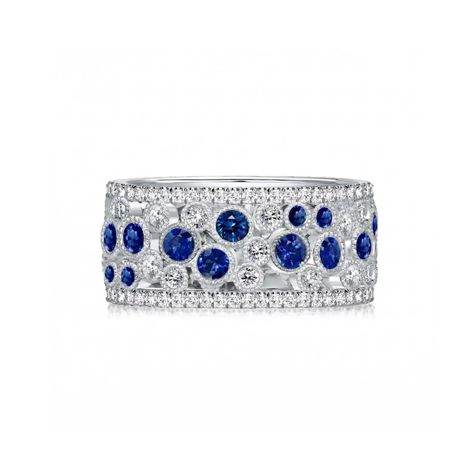 

Luxury Lab Grown Spinel Eternity Ring Exquisite Women's 925 Sterling Silver Fine Jewelry Wedding Band Engagement Birthday Gifts