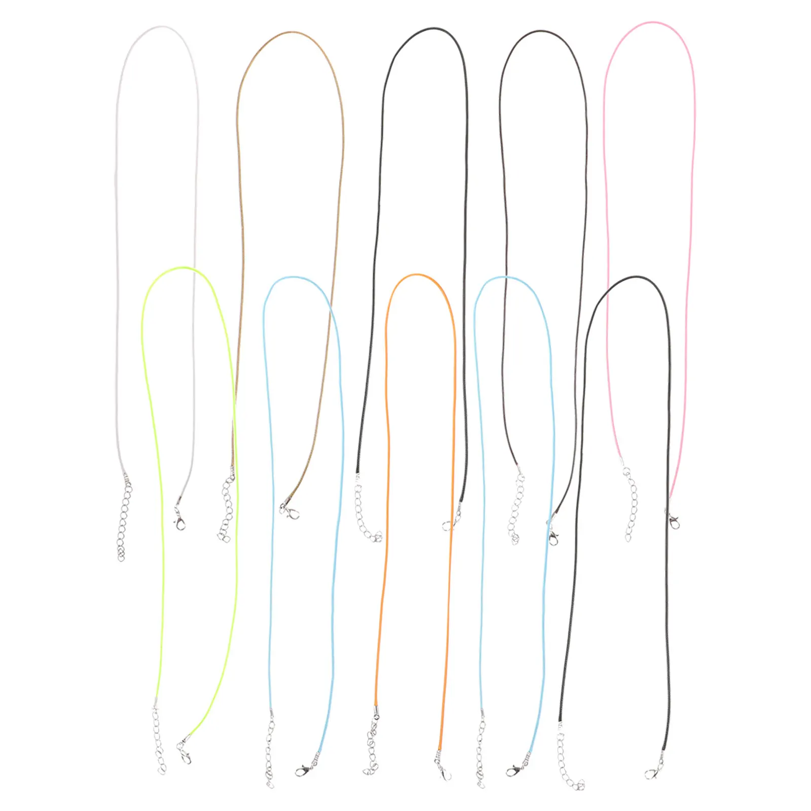 

10pcs 60Cm 1.5Mm Necklace Cord Waxed Cotton String For Jewelry Making Beading Crafting Clasp Extension Chain Strong