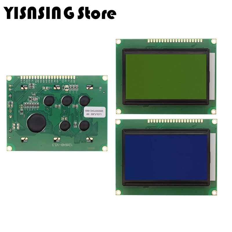 128*64 DOTS LCD module 5V blue screen 12864 LCD with backlight ST7920 Parallel port LCD12864