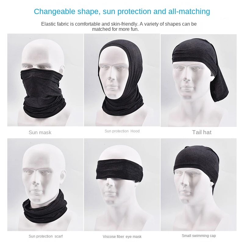 Cycling Ice Silk Mask Sun Protection Cool Breathable Headband Suitable For Cycling Fishing Men And Women