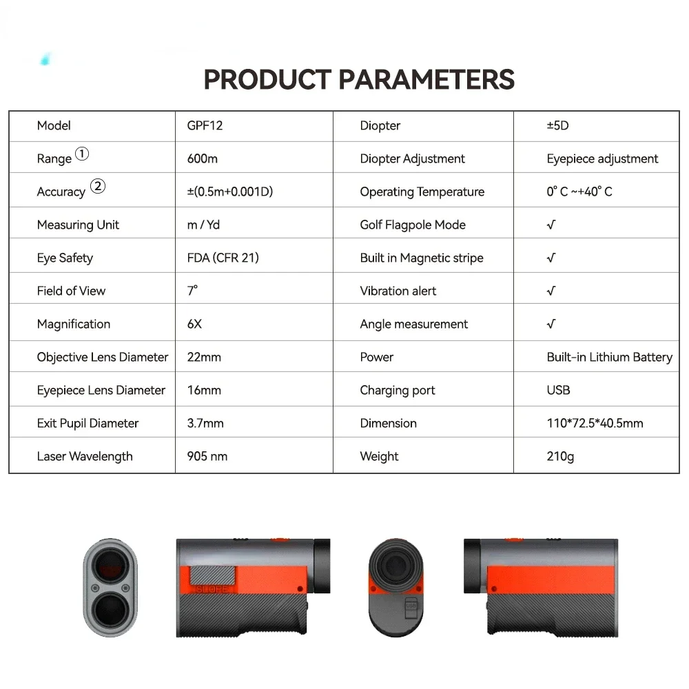 Outdoor Long Distance Hunting Rangefinder Golf Laser Range Finder Magnet RangefinderHot Salescheap And Fine