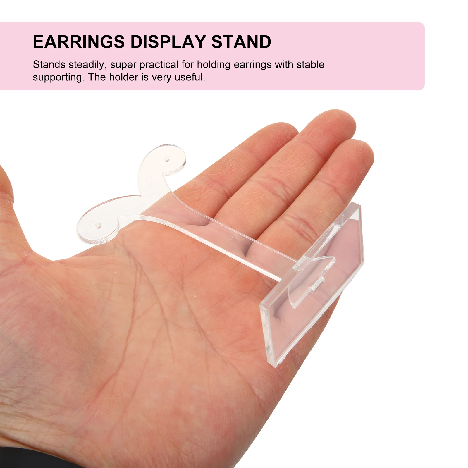 

3pcs Acrylic Earring Display Rack Sturdy Desktop Stand For Dangle Earrings Storage Organizer Creative Shape Reusable Strong