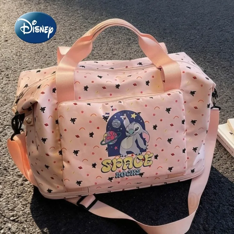 

Disney Stitch новая портативная дорожная сумка большой емкости с героями мультфильмов женская дорожная сумка модная дорожная сумка для хранения багажа