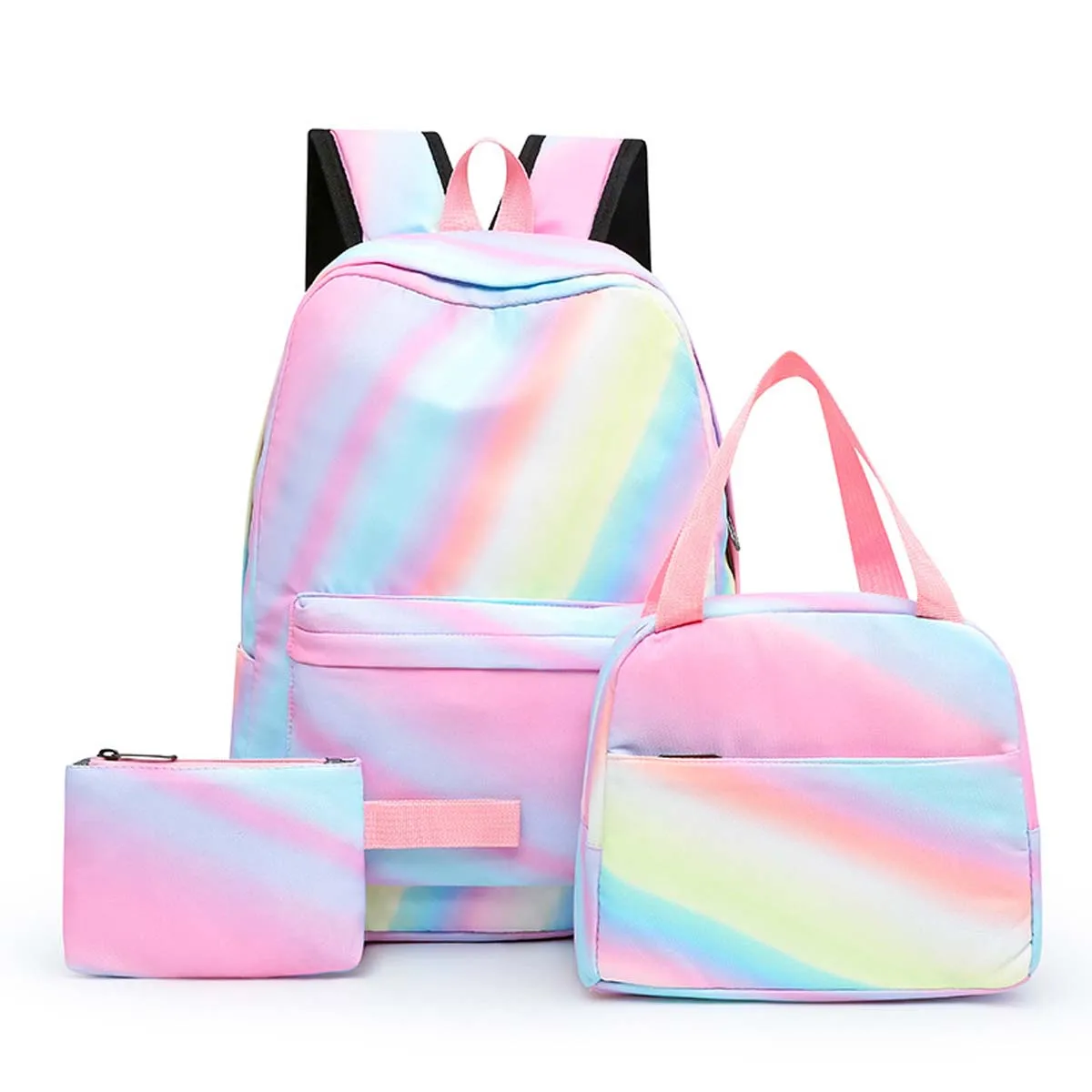 New fashion casual three-piece backpack student backpack Campus backpack three-in-one backpack lunch bag handbag