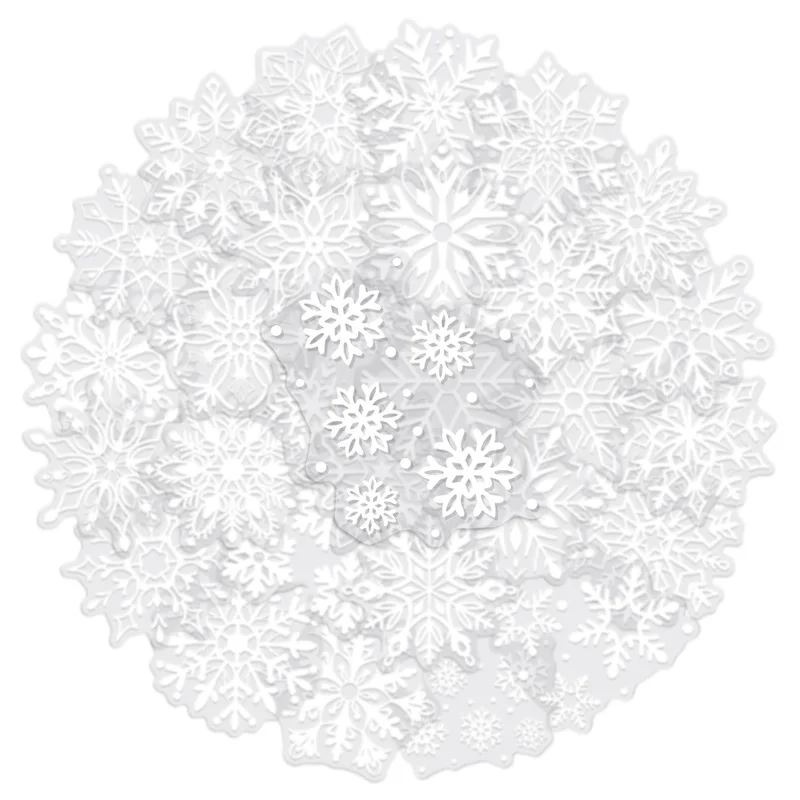 

50PCS Snowflake PET Transparent Stickers Christmas Window Decoration Phone Case Guitar Laptop Waterproof Stickers Kids Toy