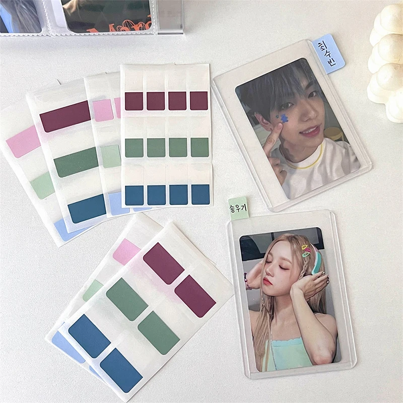 10PCS Morandi Color Cute DIY Photo Card Sleeve Stickers Index Labels Colorful Stickers Korean Style Bookmarks Sticky Notes