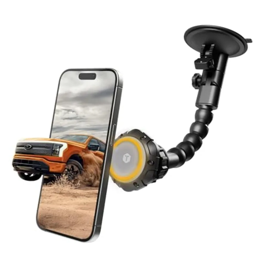 

MagTough Python MagSafe Car Mount Dashboard and Windshield Magnetic Phone Holder for Car with Pressure Lock Suction Cup for iPh