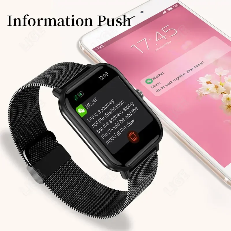 Xiaomi Fashion Smart Watch Women Men's Exercise Heart Rate Blood Pressure Fitness Tracker Waterproof Smart Watch for iOS Android