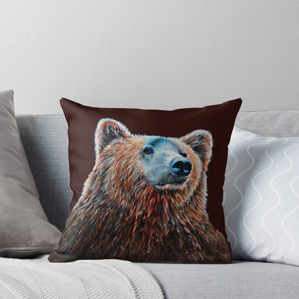 

GRIZZLY BEAR, BROWN BEAR ART PAINTING Throw Pillow christmas pillowcases Christmas Covers For Cushions home decor items pillow