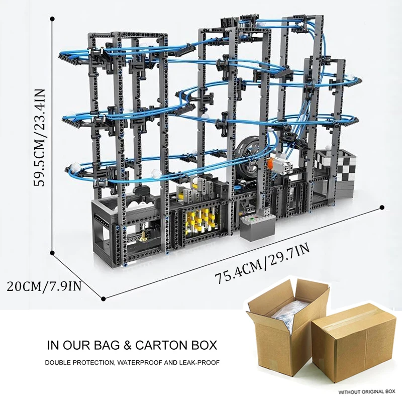 MOLD KING 26002 ทางเทคนิค Great Ball Contraption: Marble Run Building Blocks อิฐการศึกษาของเล่นของขวัญวันเกิดคริสต์มาสสําหรับเด็ก