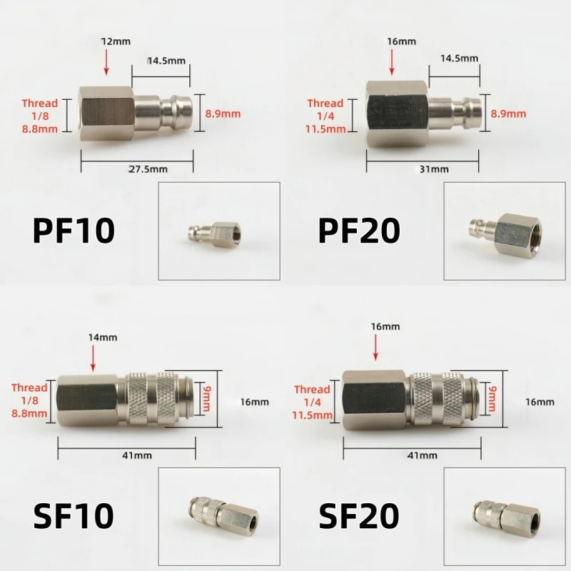 Mini Self-locking Connector Pneumatic Fitting Quick Connector Quick Coupler Air Compressor Hose Nozzles SH PH SF PF SP PP SM PM