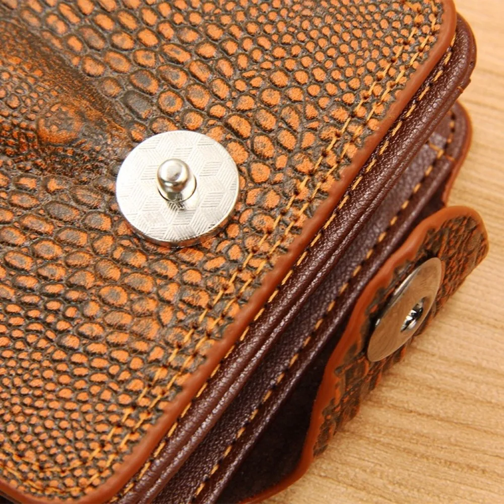 Vintage PU Leather Crocodile Skin Wallet Small Alligator Short Wallet Zipper Closure Credit Card Holders Male - view 2