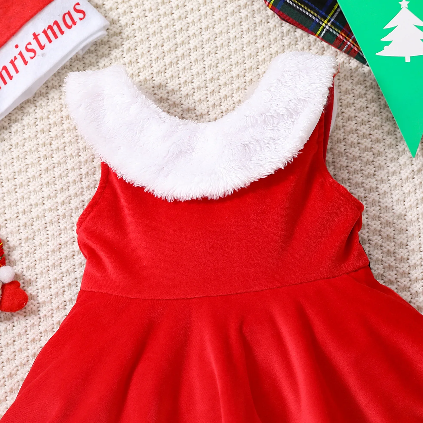 Toddlers' Christmas Costume, Baby Red Dress, Papai Noel, Algodão, Quente, Festa, Carnaval, Crianças, Menina, Roupa Festival, Inverno