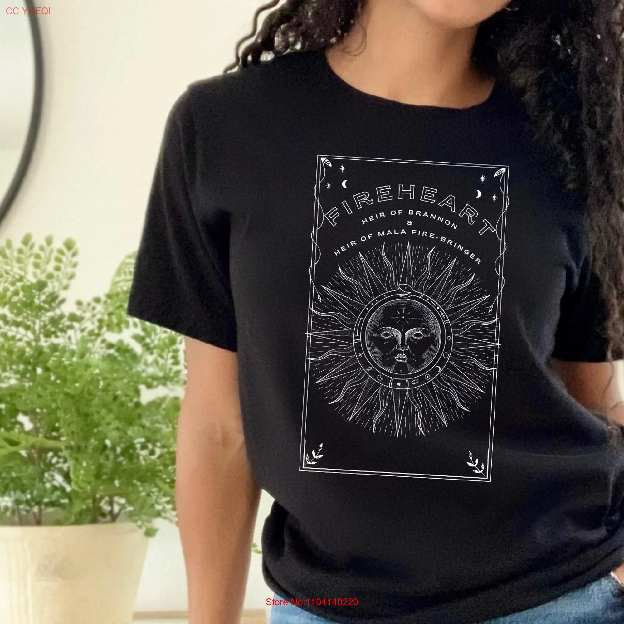 Fireheart T shirt Throne of Glass tarot card tee Heir Brannon Aelin Galathynius Bookish long or short sleeves