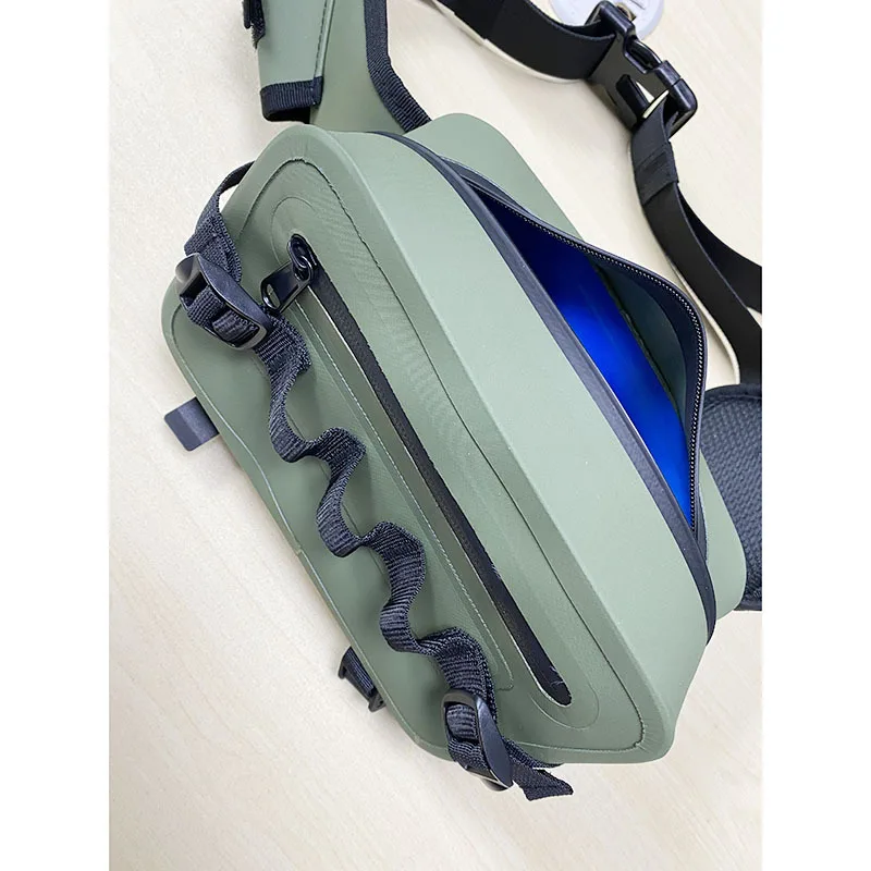 Waterproof Road Sub Waist Bag with Pluggable Rod, Airtight Diving Multi functional Crossbody Chest Bag