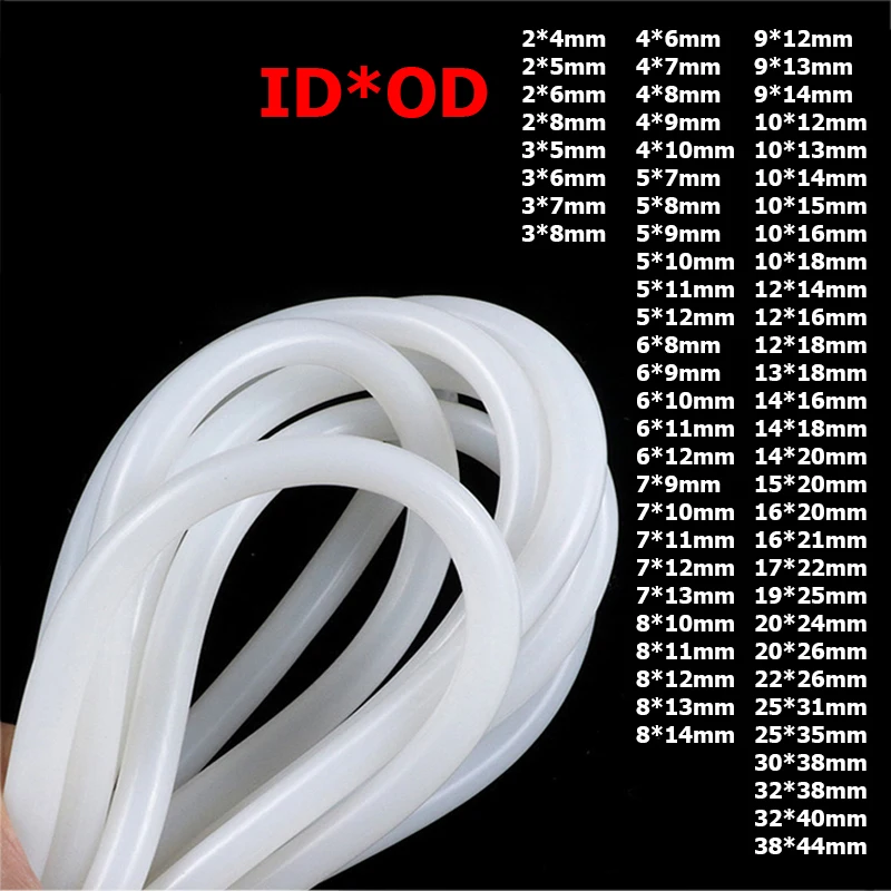 

1/5Meter ID2/3/4/5/6/7/8/9-38mm Transparent Silicone Rubber Hose Aquarium Soft Tubing Hose Industrial grade heat Silicone Tube