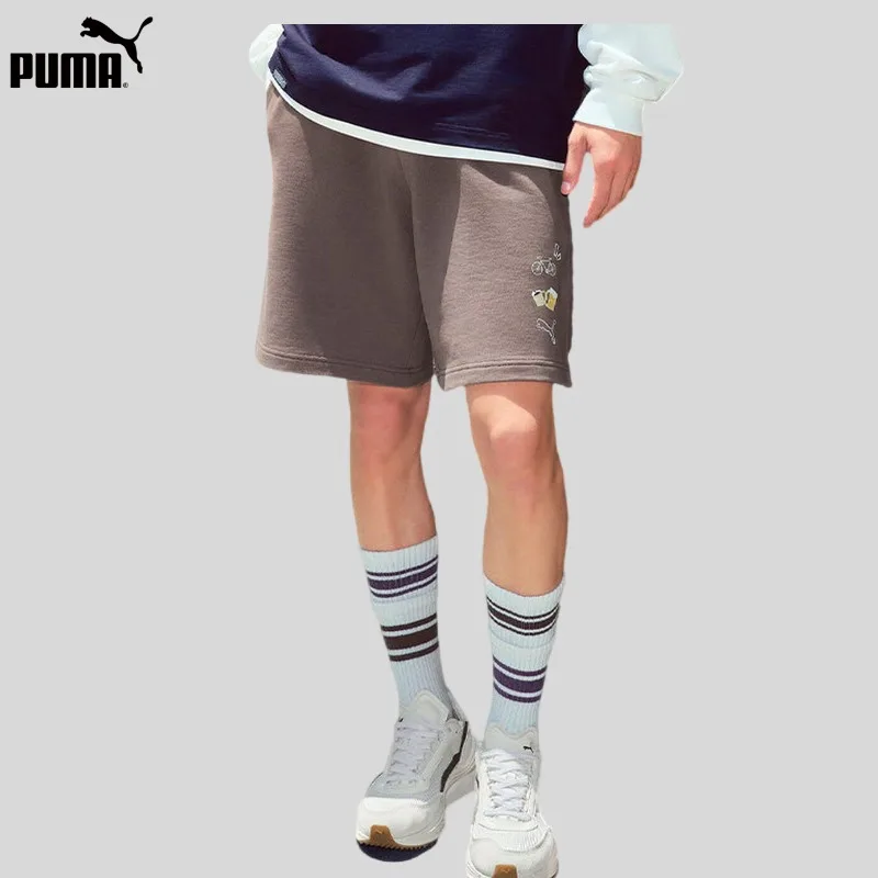 PUMA ALL IN Men's Pure Cotton Loose Straight Casual Shorts Embroidered Sweatpants Five-point Pants 634795-41