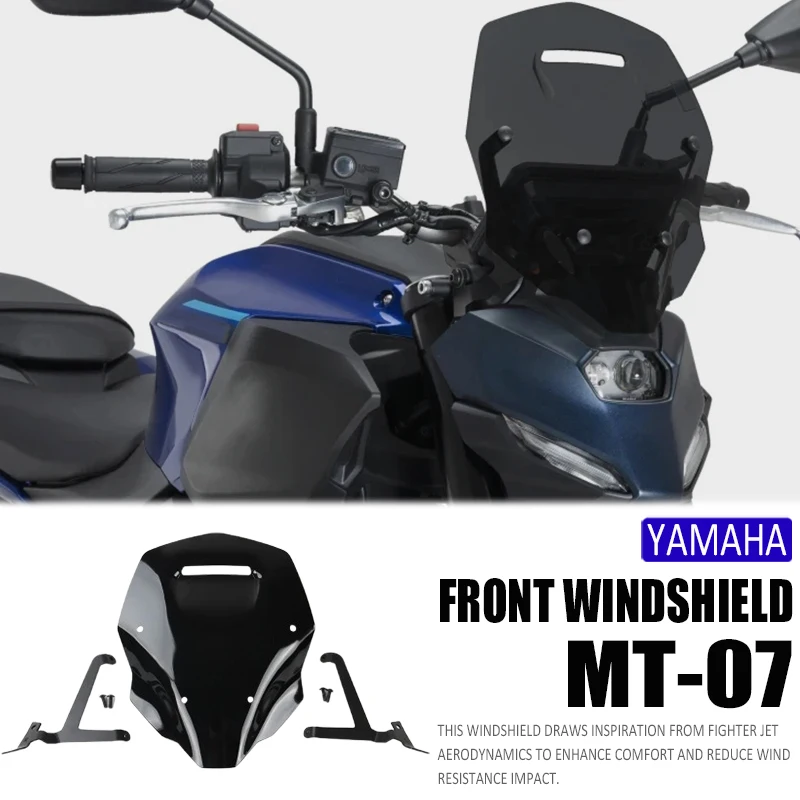 Motorcycle Front Windshield Windscreen ABS Sports Touring Windscreen Wind Deflector For Yamaha MT07 MT-07 mt07 MT 07 2025 2026