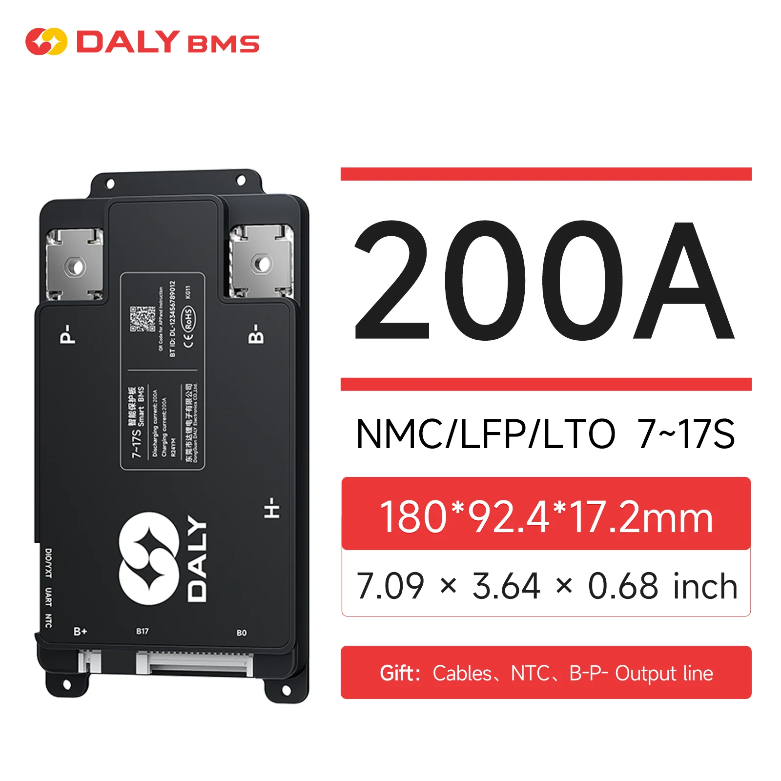 Daly Smart BMS 4S 6S 8S 12S 13S 14S 16S 17S 20S 24S Bluetooth BMS 30A 40A 60A 80A 100A 120A 150A 200A Lifepo4 Li-Ion LTO Batterie