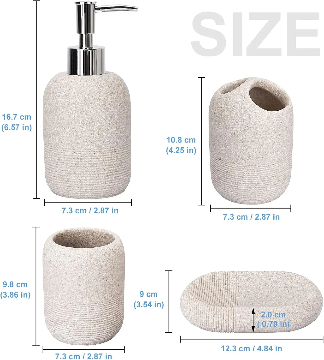 Bathroom accessory set 4 decorative accessories equipped with soap dispenser toothbrush holder bathroom glass