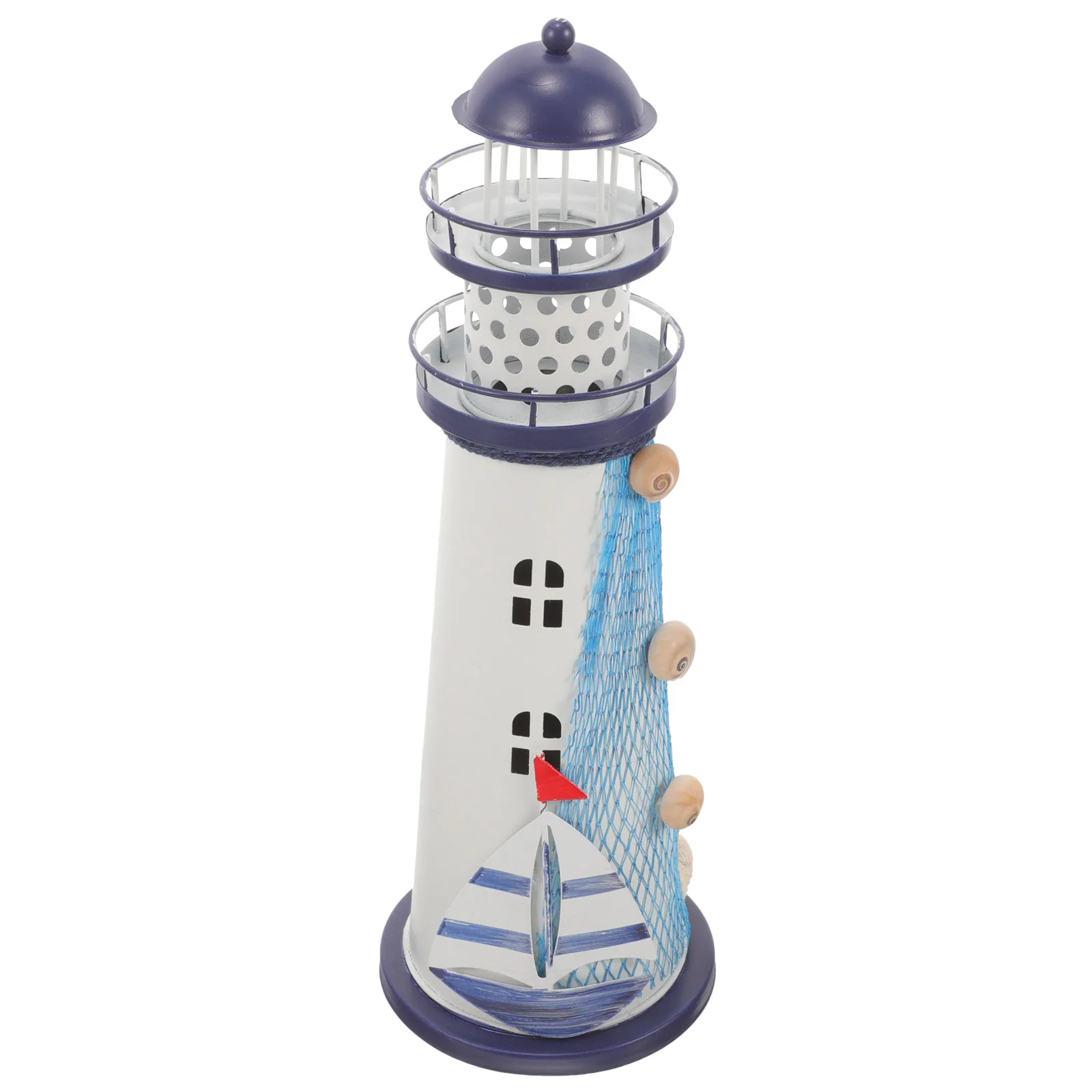 Eisen Leuchtturm Nautisches Zuhause LED Nautische Dekorationen für Zuhause Licht Mittelmeer Mittelpunkt Lampe