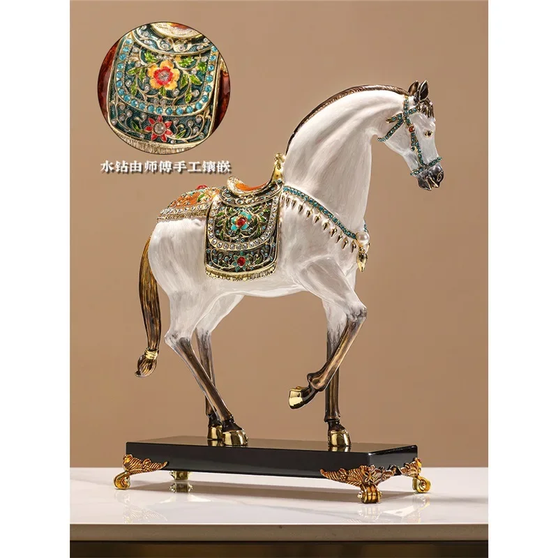 Royal horses ride to success ornaments enamel alloy crafts office entrance decorations housewarming gifts