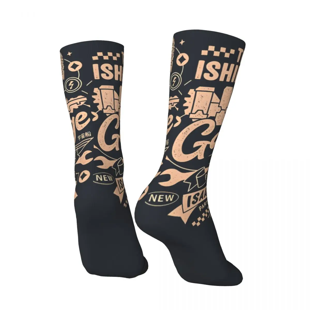 Funny Usg Ishimura Garage Sock for Men Hip Hop Harajuku Dead Space Quality Pattern Printed Boys Crew Sock official-website