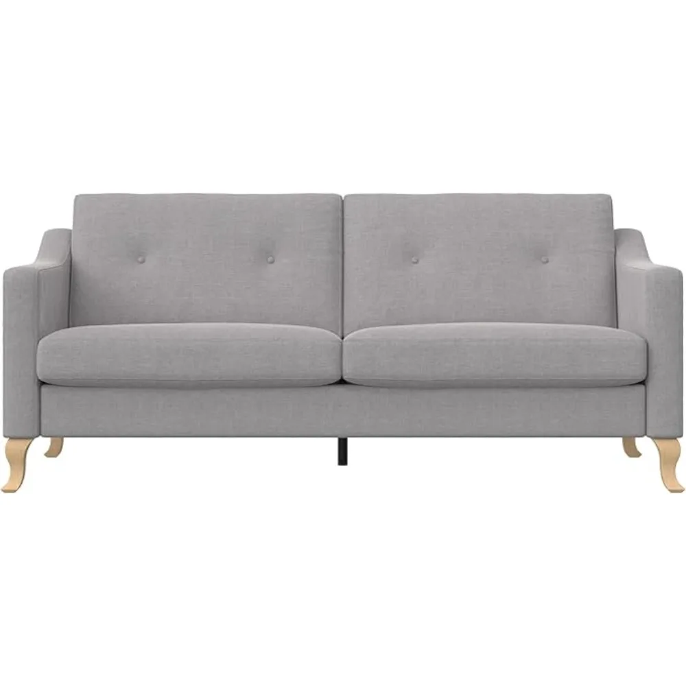 

Tess Sofa with Soft Pocket Coil Cushions, Small Space Living Room Furniture, Light Gray Linen